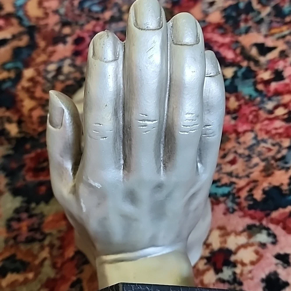 Silver Abstract Face Sculpture - Picture 7 of 10